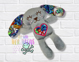 DIGITAL DOWNLOAD Applique Bunny Rag Doll Set 4 SIZES INCLUDED