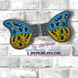 DIGITAL DOWNLOAD Applique Leopard Butterfly Wings SATIN AND BEAN STITCH EYELET OPTIONS INCLUDED