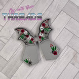 DIGITAL DOWNLOAD Floral Goth Bat Wing Hair Bow 4 SIZES INCLUDED