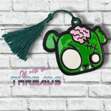 DIGITAL DOWNLOAD Applique Zombie Dog Bookmark Ornament Bag Tag Gift