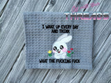 DIGITAL DOWNLOAD Wake Up Bunny Mature 4 SIZES INCLUDED