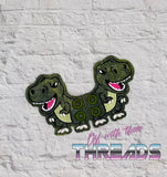 DIGITAL DOWNLOAD T Rex Dinosaur Shoe Wings SATIN AND BEAN STITCH EYELET OPTIONS INCLUDED