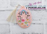 DIGITAL DOWNLOAD Floral Ghost Four Pastel Goth Bookmark Ornament Bag Tag Gift