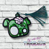 DIGITAL DOWNLOAD Applique Zombie Dog Bookmark Ornament Bag Tag Gift