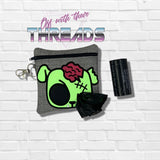 DIGITAL DOWNLOAD 5x5 Applique Zombie Dog Poo Bag Zippered Bag and 4x4 Stand Alone
