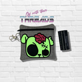 DIGITAL DOWNLOAD 5x5 Applique Zombie Dog Poo Bag Zippered Bag and 4x4 Stand Alone