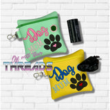 DIGITAL DOWNLOAD 5x5 Dog Mom Mum Poo Bag Set Zippered Bag and 4x4 Stand Alone