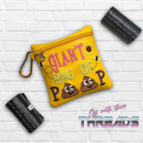 DIGITAL DOWNLOAD 5x5 Giant Bag Of Poop Poo Bag Zippered Bag and 4x4 Stand Alone