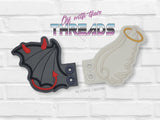 DIGITAL DOWNLOAD Good vs Evil Angel Devil Shoe Wings SATIN AND BEAN STITCH EYELET OPTIONS INCLUDED