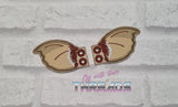 DIGITAL DOWNLOAD Applique Gizmo Ear Shoe Wings SATIN AND BEAN STITCH EYELET OPTIONS INCLUDED