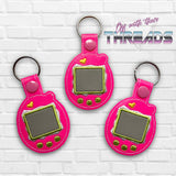 DIGITAL DOWNLOAD Applique Tamagotchi Snap Tab Key Chain
