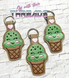 DIGITAL DOWNLOAD Ice Cream Cone Snap Tab Key Chain