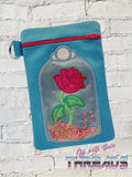 DIGITAL DOWNLOAD 3D Shaker ITH Rose Zipper Bag Lined and Unlined
