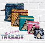 DIGITAL DOWNLOAD Applique DH Deathly Zipper Bag Set 5 SIZES INCLUDED