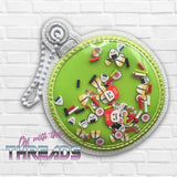 DIGITAL DOWNLOAD Applique 3D Shaker Round Ornament Bag Tag Bookmark