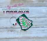 DIGITAL DOWNLOAD Applique Christmas Tree Cake Gift Card Holder Ornament Gift Tag