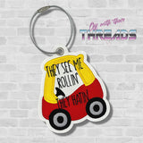 DIGITAL DOWNLOAD They See Me Rollin' Bag Tag Bookmark Ornament