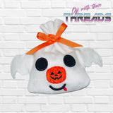 DIGITAL DOWNLOAD Applique Ghost Dog Treat Bag 4 SIZES INCLUDED