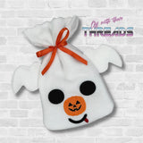 DIGITAL DOWNLOAD Applique Ghost Dog Treat Bag 4 SIZES INCLUDED