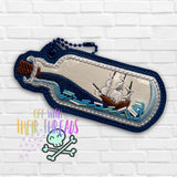DIGITAL DOWNLOAD 3D Shaker Applique Ship In A Bottle Bookmark Bag Tag Ornament