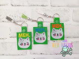 DIGITAL DOWNLOAD 4x4 Applique Cat Snap Tab