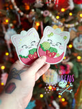 DIGITAL DOWNLOAD Strawberry The Cat Bag Tag Bookmark Ornament