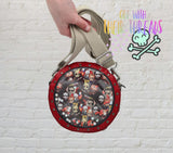 DIGITAL DOWNLOAD Applique Shaker Feature Fabric Panel Add On For ITH Round Rivet Bag 4 SIZES INCLUDED