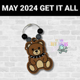 DIGITAL DOWNLOAD Goth Bear Bag Tag Bookmark Ornament
