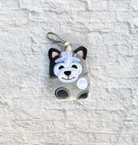 DIGITAL DOWNLOAD Applique Grey Dog Squishy Keychain