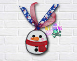 DIGITAL DOWNLOAD Applique Snowman Ornament Bag Tag Bookmark