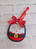 DIGITAL DOWNLOAD Applique Santa Ornament Bag Tag Bookmark
