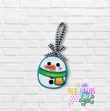 DIGITAL DOWNLOAD Applique Snowman Ornament Bag Tag Bookmark