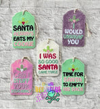 DIGITAL DOWNLOAD Naughty Holiday Gift Tag Set One 5 DESIGNS INCLUDED