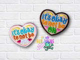 DIGITAL DOWNLOAD Heart It's Ok To Not Be Ok Patch 3 SIZES INCLUDED