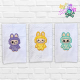 DIGITAL DOWNLOAD Applique Bunny Trio Set 3 DESIGNS AND 4 SIZES INCLUDED