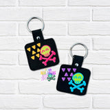 DIGITAL DOWNLOAD Neon Skull Snap Tab Keychain