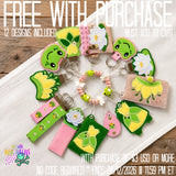 DIGITAL DOWNLOAD Applique Frog Princess Wristlet Essentials Set 12 DESIGNS INCLUDED