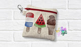 DIGITAL DOWNLOAD Summer Treats Popsicle  ITH Zippered Bag Lined and Unlined