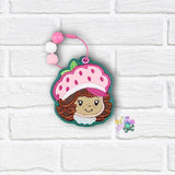 DIGITAL DOWNLOAD Applique Strawberry Shortcake Bookmark Ornament Bag Tag Bundle