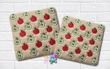 DIGITAL DOWNLOAD Quilted Apples Mug Rug 4 SIZES INCLUDED ENVELOPE TURN HOLE