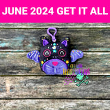 DIGITAL DOWNLOAD Applique Sugar Skull Bat Squishy Key Chain Set