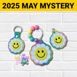 DIGITAL DOWNLOAD Applique Daisy Snap Tab Key Chain Bag Tag Charm Set