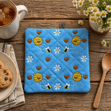 DIGITAL DOWNLOAD Quilted Honey Bee Mug Rug 4 SIZES INCLUDED ENVELOPE TURN HOLE