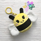 DIGITAL DOWNLOAD Applique Bee Squishy Keychain