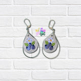 DIGITAL DOWNLOAD Blueberry Floral Earrings 3 SIZES INCLUDED