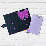 DIGITAL DOWNLOAD Quilted Applique Bow Top Load Notebook Cover
