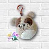 DIGITAL DOWNLOAD Applique Bulldog Squishy Keychain