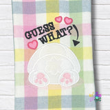 Guess What? Bunny Butt Applique Embroidery Design – 3 Sizes Included | Cute Easter Machine Embroidery File | Instant Download