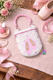 DIGITAL DOWNLOAD Applique Quited Ballet Slippers Round Bottom Bag