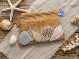 DIGITAL DOWNLOAD Applique Sea Shell Clutch Zipper Bag Lined and Unlined